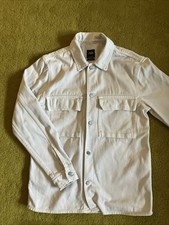 Men’s Zara Overshirt Denim Jacket Size Small Cream