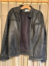 Gents Reiss Black Leather Jacket Size Medium