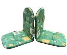 Garden Seat Pad High Back Chair Cushions Seat Tie On Pillow Set of 2 Green Leaf