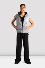 BLOCH Men's Reversible Warm Up Dance Vest IM404M (BLACK / SILVER) Size L