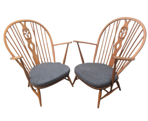Vintage ercol armchair pair - vintage,
