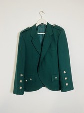 Green Argyle Vintage Kilt Jacket Highland Crafts size large