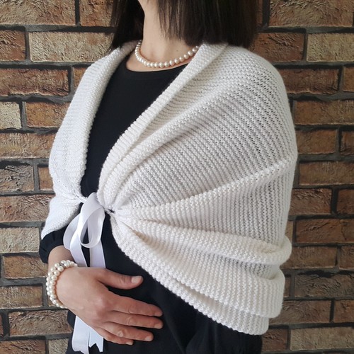 Knit wedding shawl bridal - shawl,