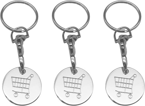 Trolley coin keyring - coin,
