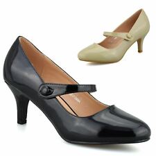 Ladies Womens Mid Low Heel