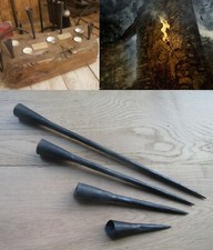 MEDIEVAL DUNGEON SPIKE IN CANDLE HOLDERS Blacksmith hand forged iron old rustic