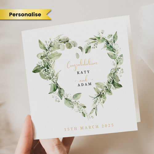 Personalised wedding day card - personalised,