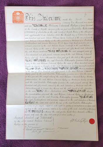 1901 indenture wyllys to a - indenture,