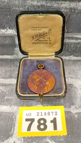 Antique bronze shooting medal - antique,