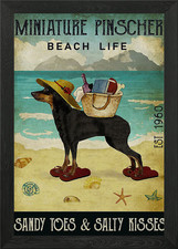 Miniature Pinscher Dog Framed