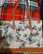 Butterfly Print Zip-Up Tote