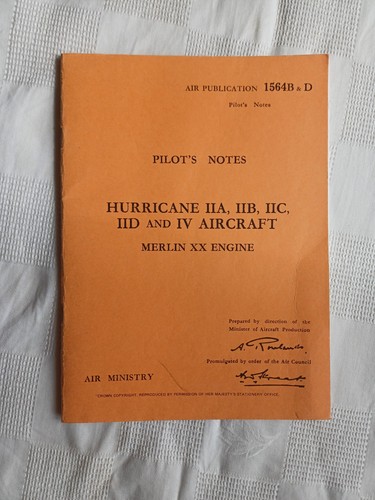 Pilot notes hurricane mks - pilot's,