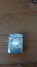 lovely old Sterling Silver Vesta Matchbox Case match box holder birmingham 1900?