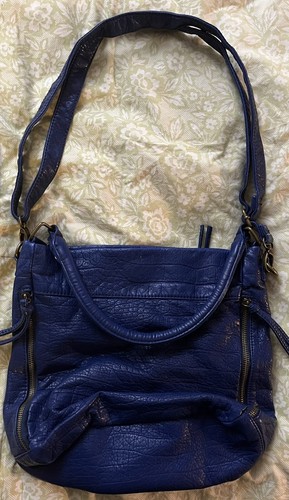Bueno blue faux leather - leather, zip