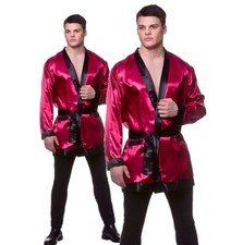 Adult HOLLYWOOD BACHELOR Robe Playboy Fancy Dress Costume Hugh Hefner Boxing Men
