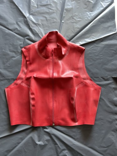 Cropped latex zip - zip, top