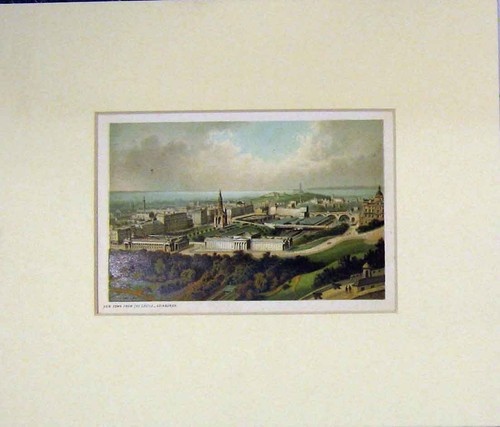 Original old antique print - old,