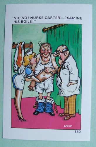 Comic postcard no nurse - postcard, "no,