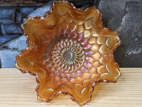 Marigold carnival glass fluted - marigold,
