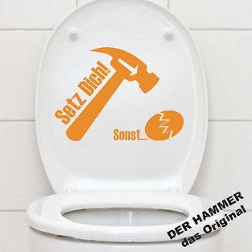 Toilet lid sticker sitting - toilet,