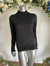 JOULES Gabrielle Jumper Size 10 12 14 16 & 18 Black Sparkle Metallic Bee Buttons