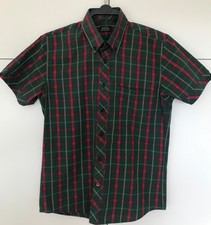 TOOTAL TARTAN CHECK SHIRT GREEN / RED M MEDIUM MOD COTTON