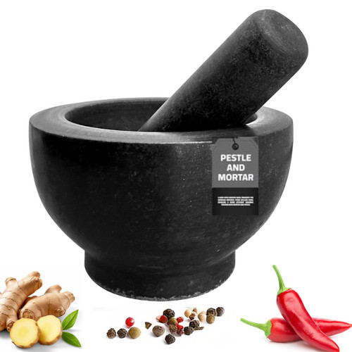 Pestle mortar set marble spice - set,