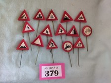 15 Vintage1970's Miniture Traffic Enamel Plastic Signs Collection. Model Making.