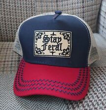 retro Country western Stay Feral trucker baseball cap 