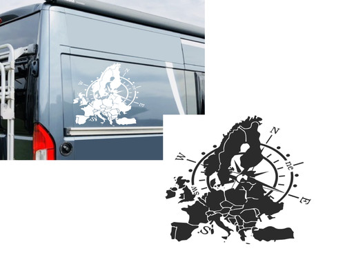 Compass sticker with map - , of