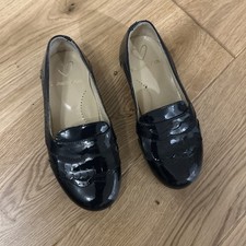 Girls Navy Patent Panache Kids Shoes Eu 27