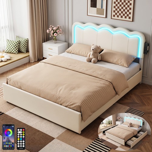 4ft6 double upholstered bed - 4ft6,