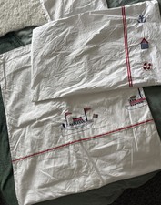 The Little White Company Sailboat Nautical Toddler Cot Bed Duvet Cover