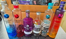 6 Empty Vodka Gin Alcohol Bottles For Upscaling - Ciroc, Absolut, Whitley Neill+
