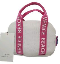 Venice Beach Mini Crossbody Shoulder Bag Pink & White Womens Fashion New + Tags