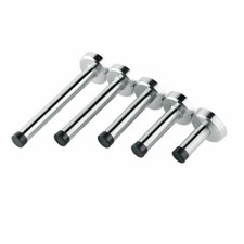 CHROME PROJECTING DOOR STOP Metal Wall Mounted Doorstop Rubber Buffer Stopper