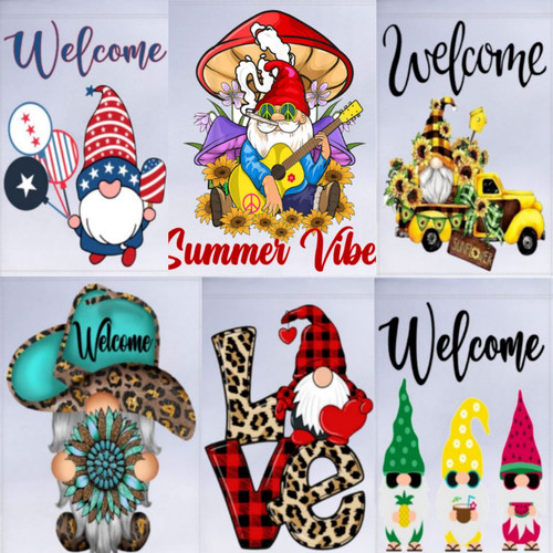 Gnome welcome garden flag - welcome,
