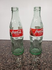 Coca-Cola Classic Glass Bottles Christmas 1998 - Nice Condition - Empty - Qty 2