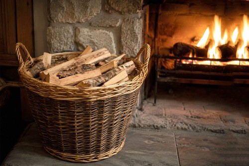 Two tone wicker weave basket - tone,