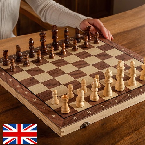 Magnetic wooden chess set - wooden, –