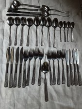 29 piece Cutlery Set Amefa stainless Holland 4 Place Settings + Extras Patterned