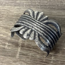 Tufa Sand Cast Sterling Silver Cuff Bracelet Old Worn Look Southwest XL Big 115g