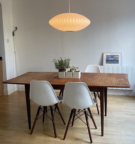 Extending teak dining table - dining,