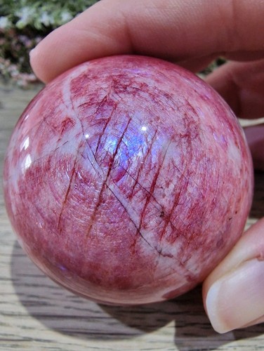 Red moonstone crystal sphere - red,