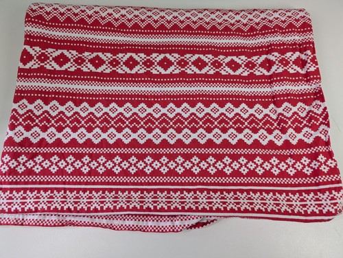 Red white fair isle nordic - white,