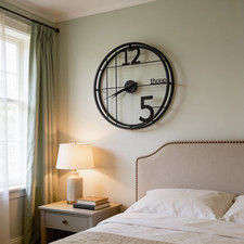 Black Grid Frame Wall Clock