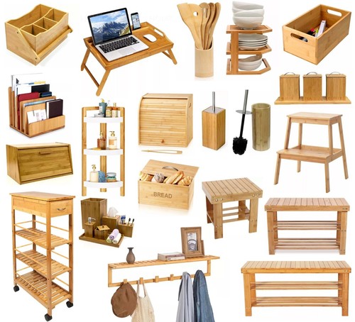 Natural bamboo kitchen - natural, storage