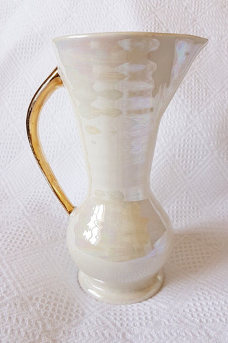 Tall jug vase cream lustre - tall,