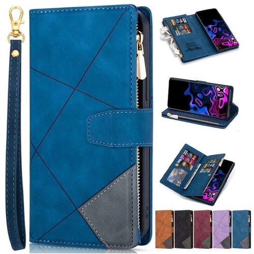Zipper leather wallet - leather, phone