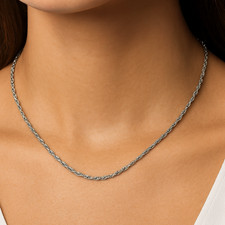 Genuine Platinum Twisted Chain Necklace 18 Inches Hallmarked 950 Unisex